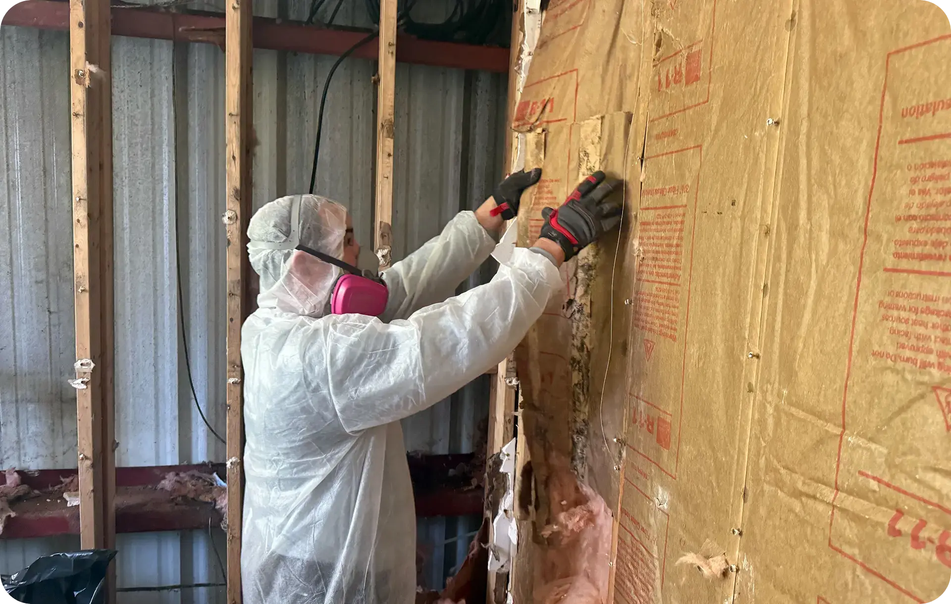 Containment setup for mold remediation